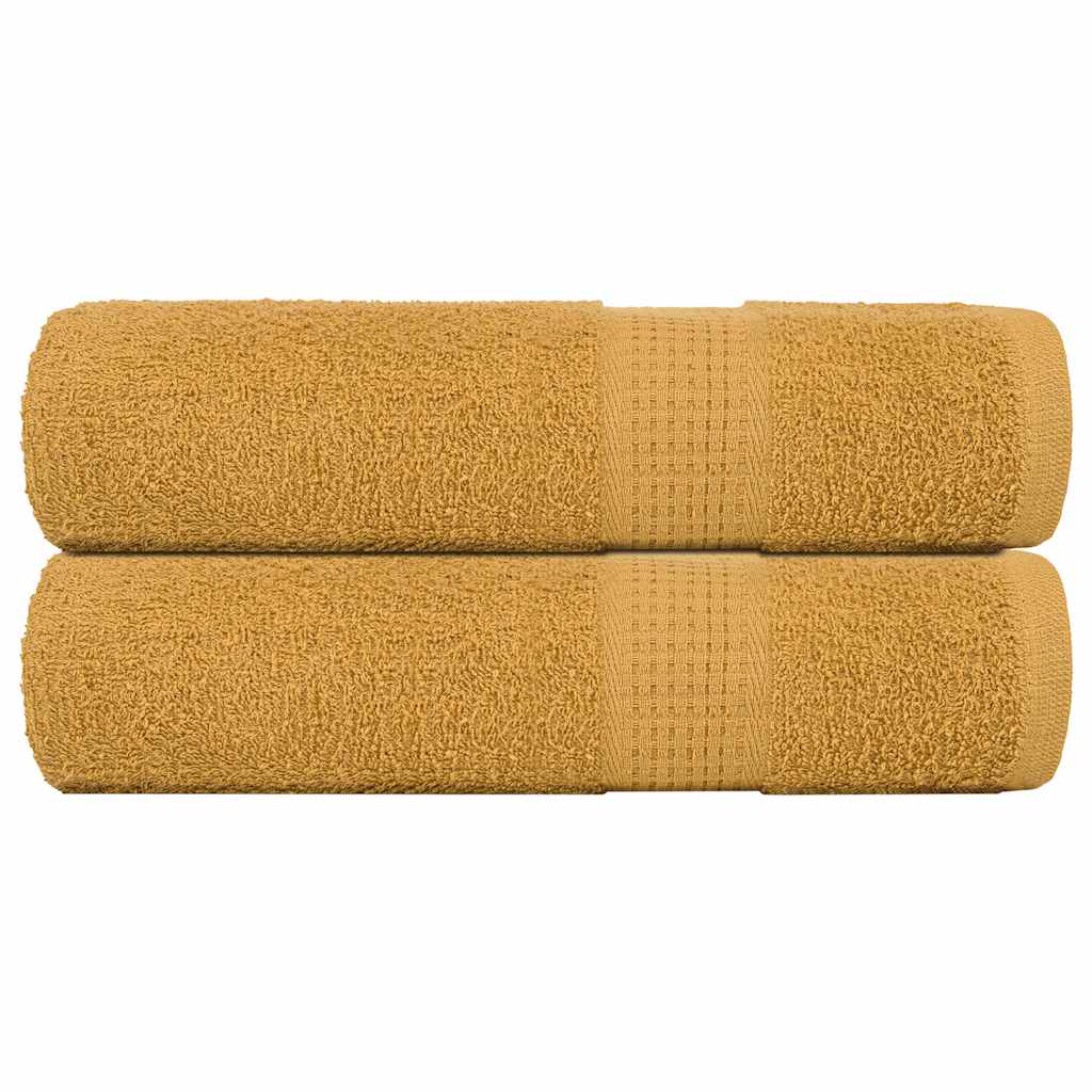 Shower Towels 2 pcs Gold 70x140 cm 360 gsm 100% Cotton