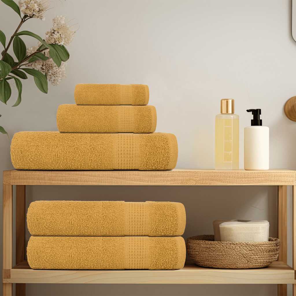Shower Towels 2 pcs Gold 70x140 cm 360 gsm 100% Cotton