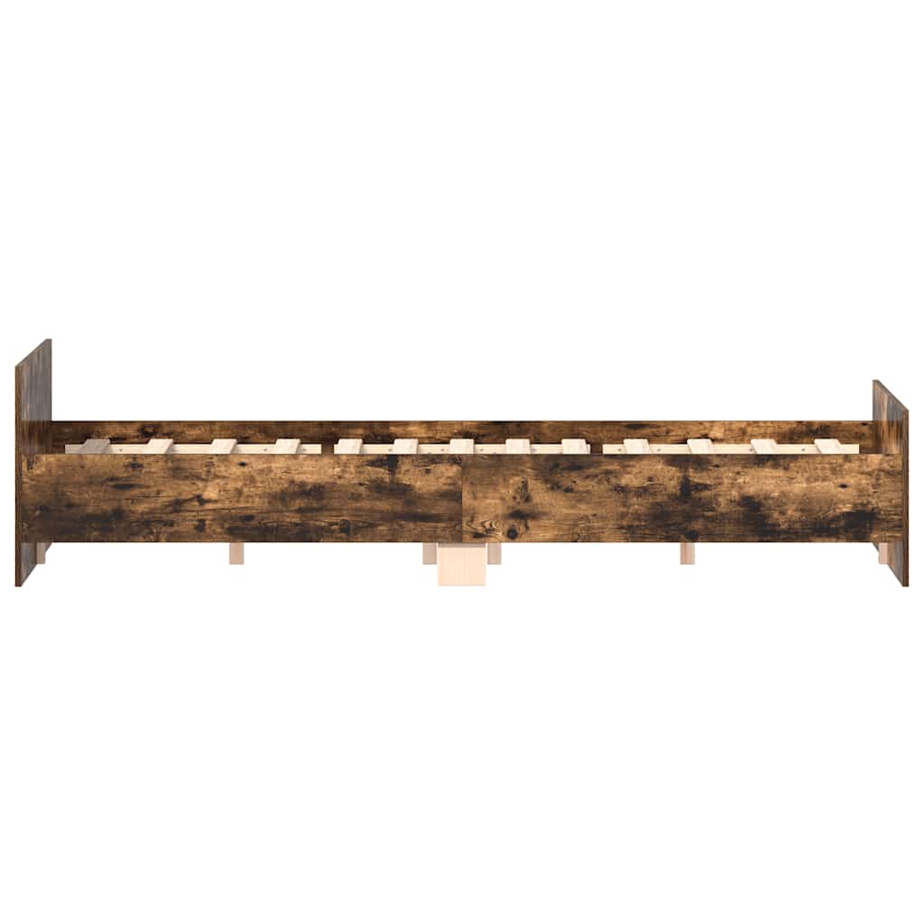 Bed Frame without Mattress Smoked Oak 140x200 cm
