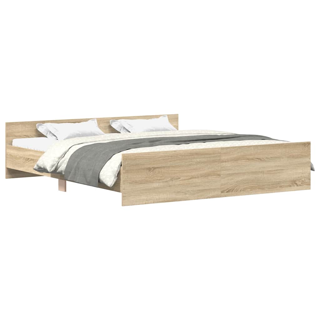 Bed Frame without Mattress Sonoma Oak 160x200 cm