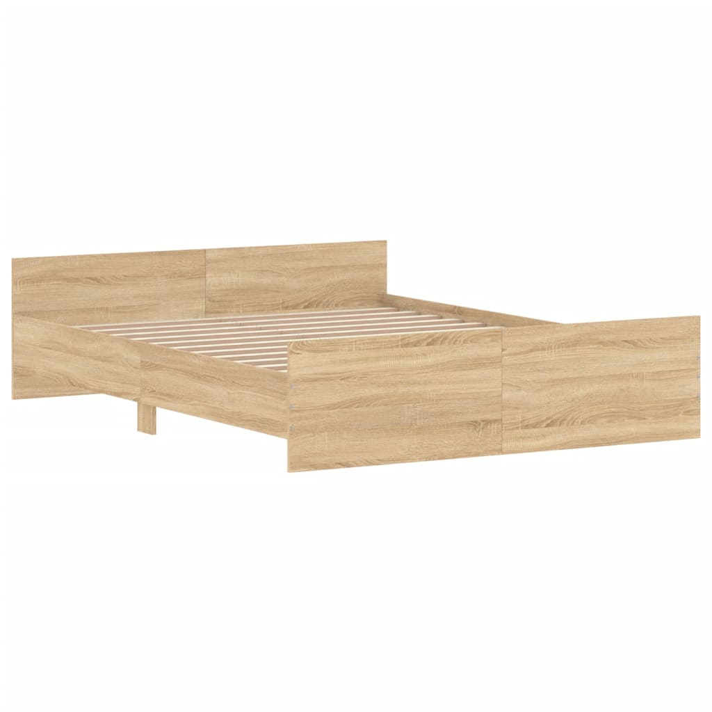 Bed Frame without Mattress Sonoma Oak 160x200 cm