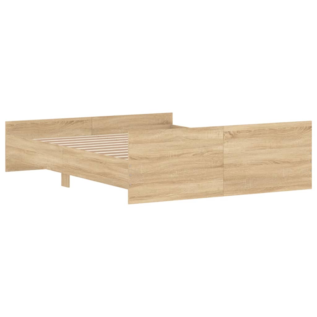 Bed Frame without Mattress Sonoma Oak 160x200 cm