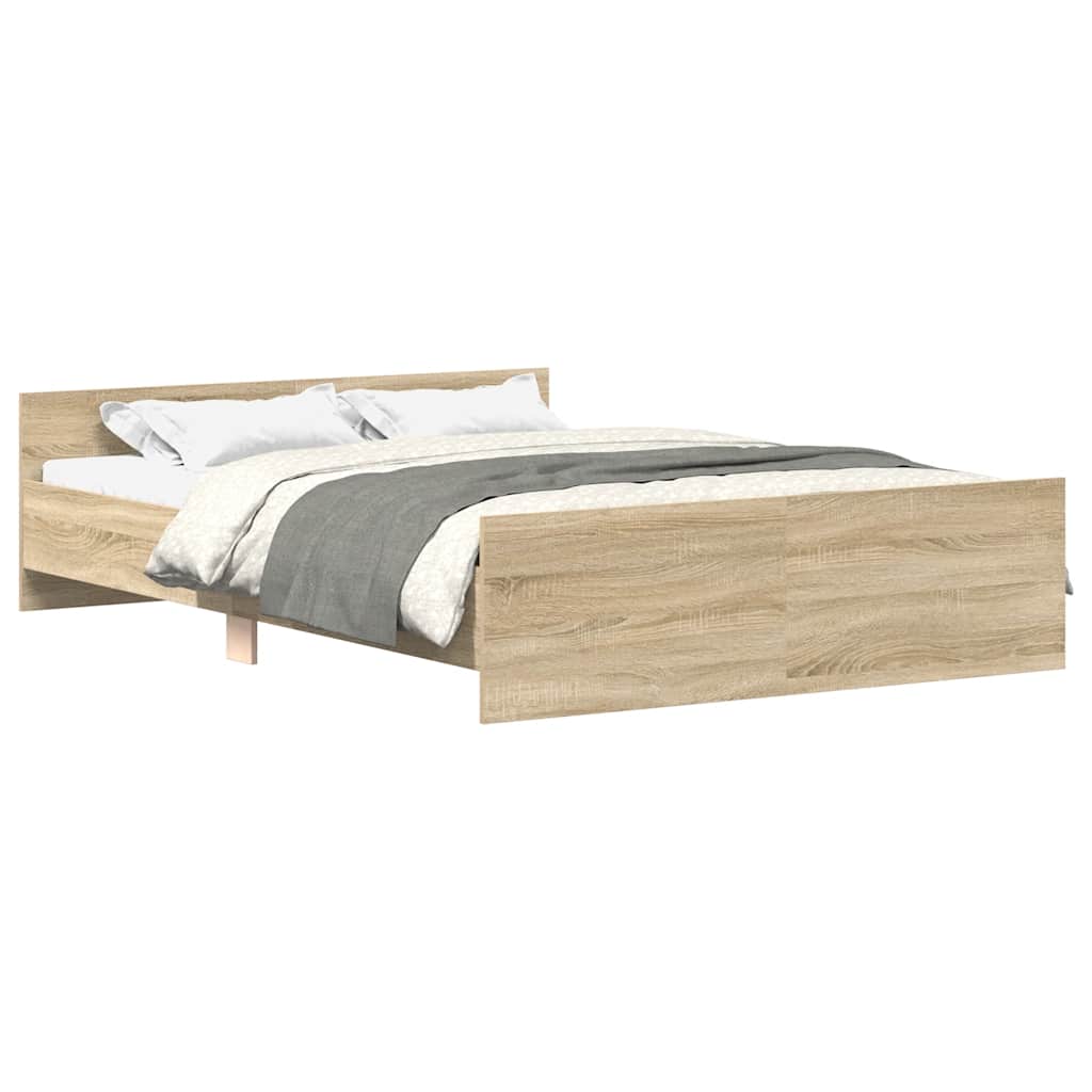 Bed Frame without Mattress Sonoma Oak 135x190 cm Double