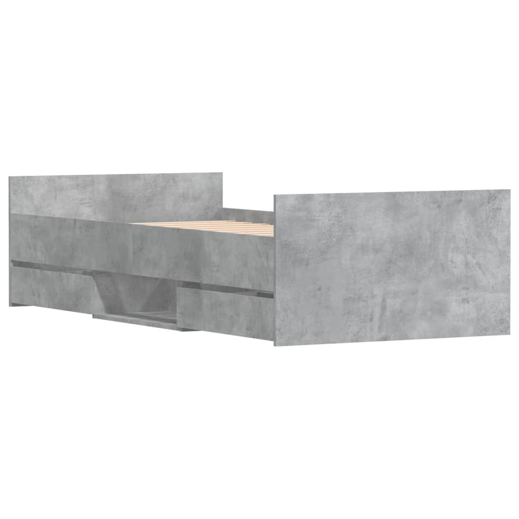Bed Frame without Mattress Concrete Grey 100x200 cm