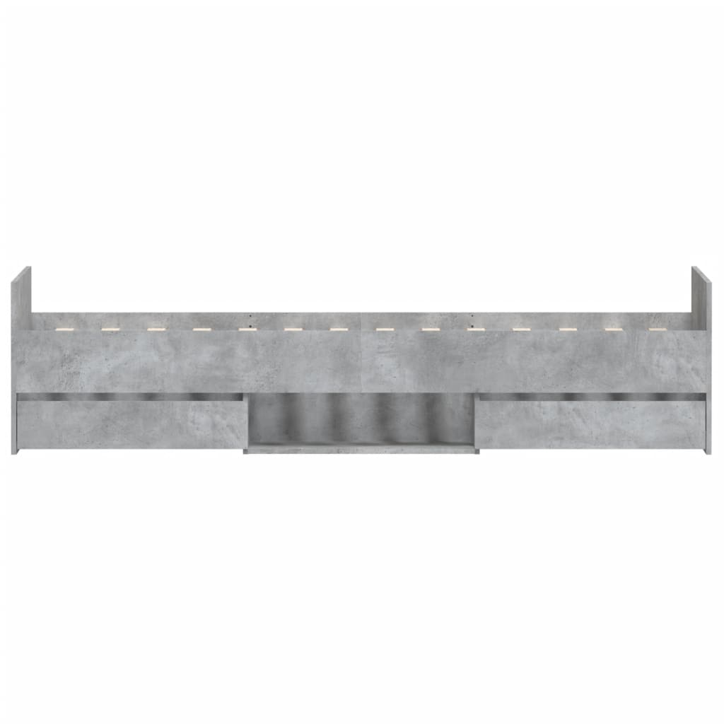Bed Frame without Mattress Concrete Grey 100x200 cm