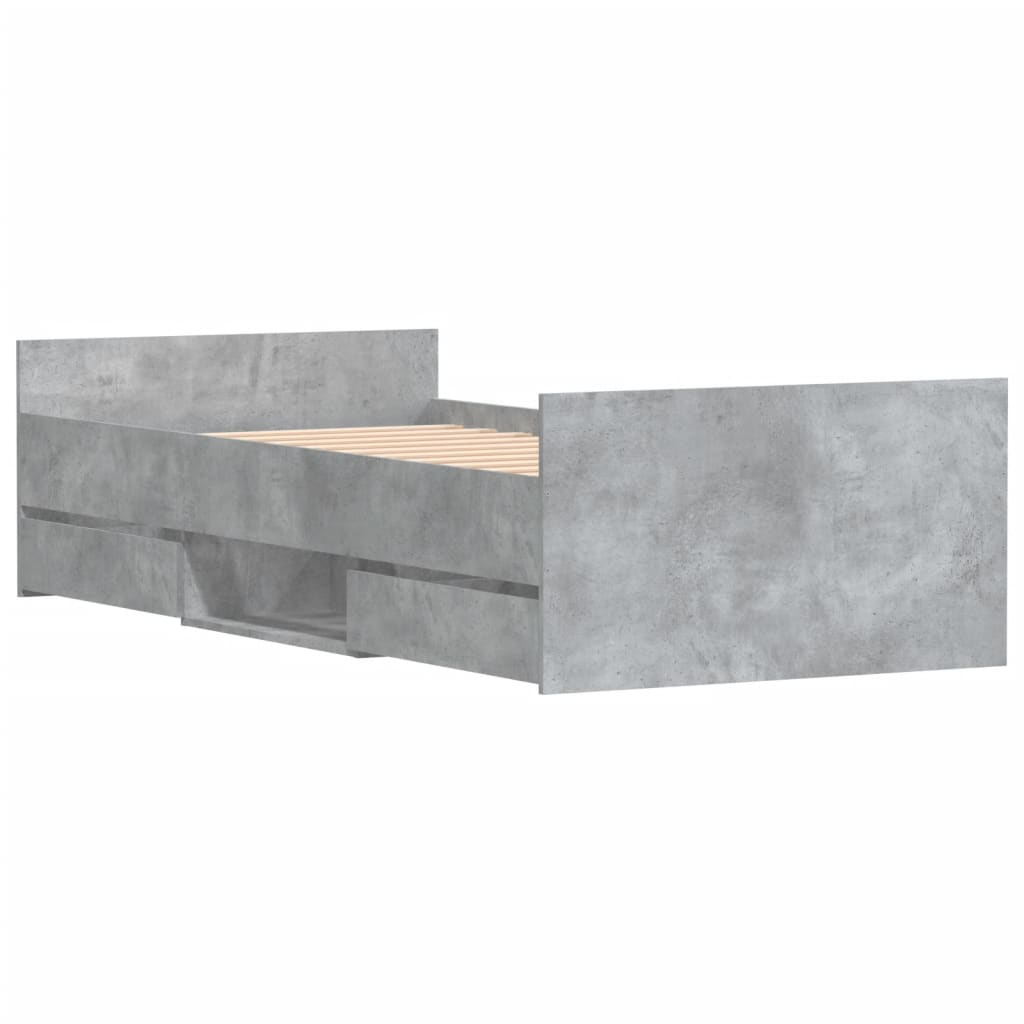 Bed Frame without Mattress Concrete Grey 100x200 cm