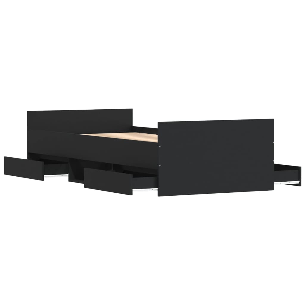 Bed Frame without Mattress Black 90x200 cm