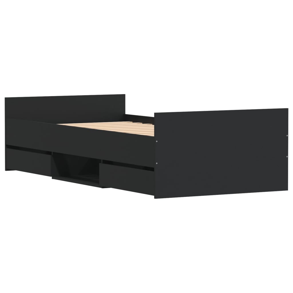 Bed Frame without Mattress Black 90x200 cm