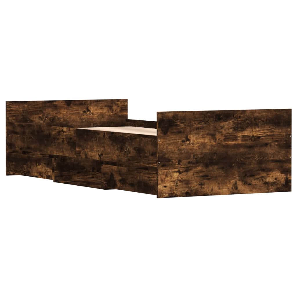 Bed Frame without Mattress Smoked Oak 90x200 cm