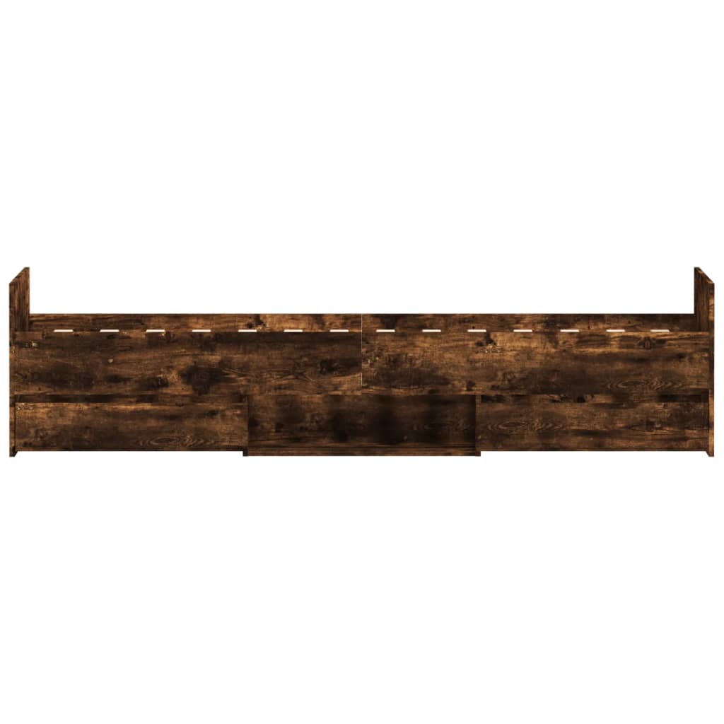 Bed Frame without Mattress Smoked Oak 90x200 cm