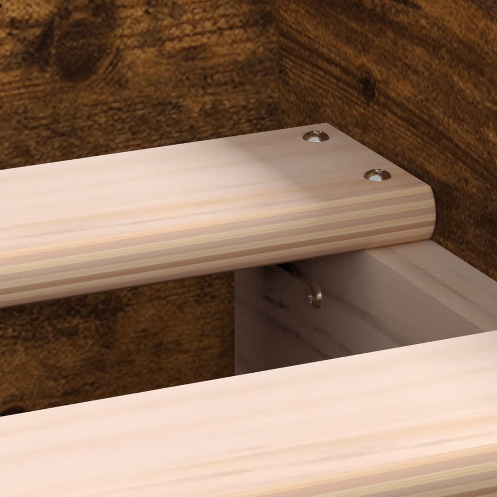 Bed Frame without Mattress Smoked Oak 90x200 cm