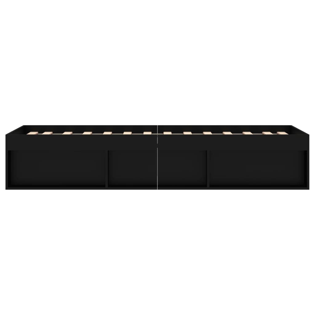 Bed Frame without Mattress Black 75x190 cm Small Single Small Single