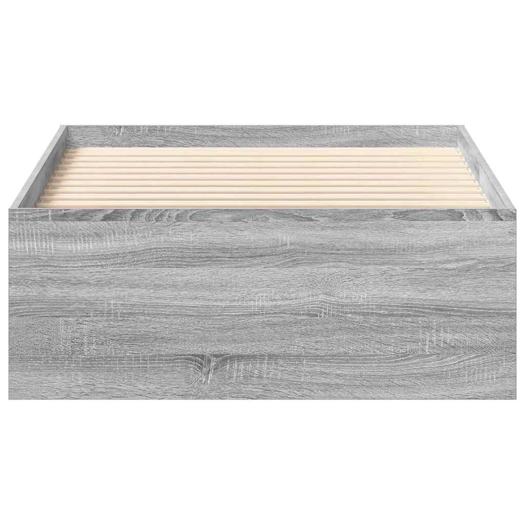 Bed Frame without Mattress Grey Sonoma 75x190 cm Small Single Small Single