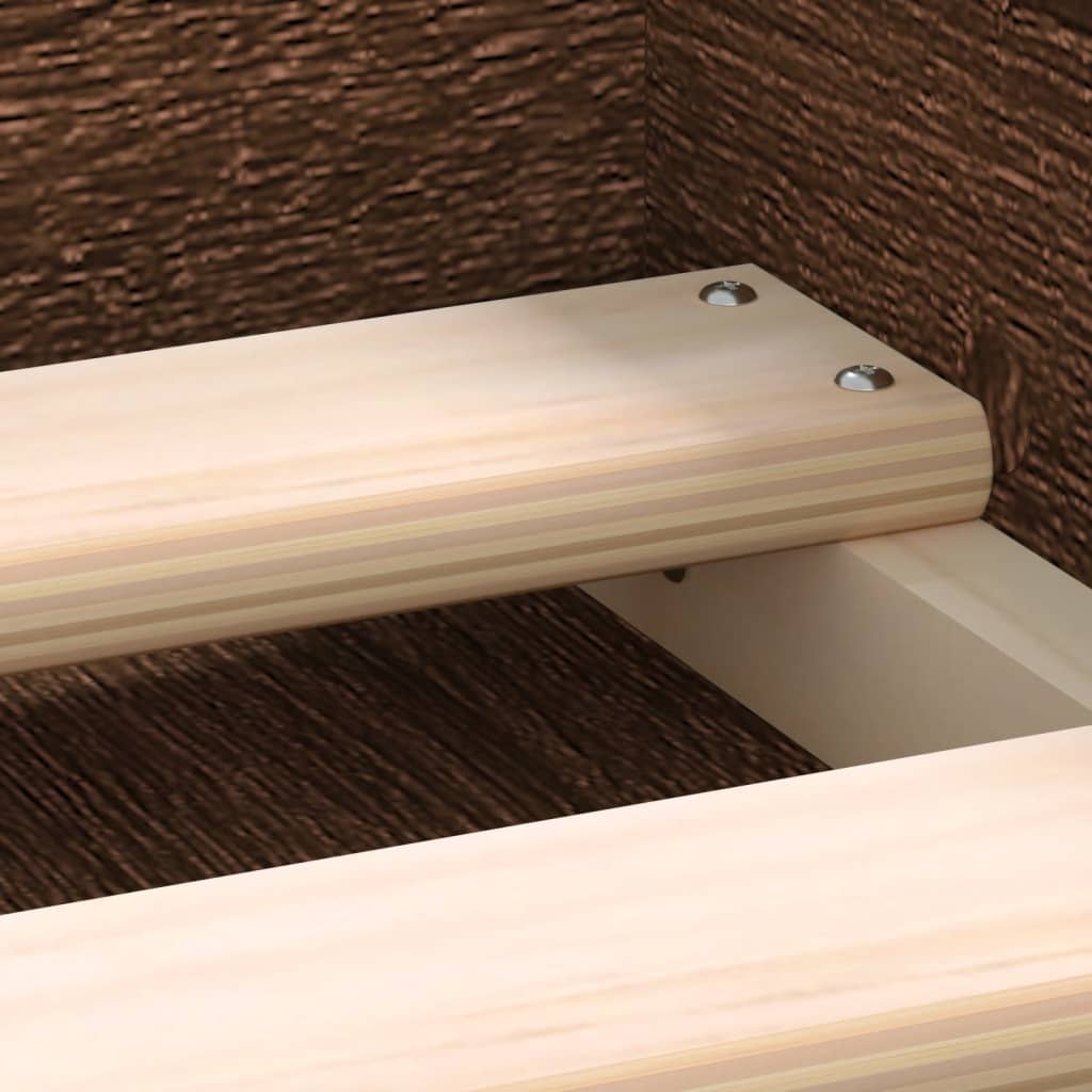 Bed Frame without Mattress Brown Oak 75x190 cm Small Single Small Single