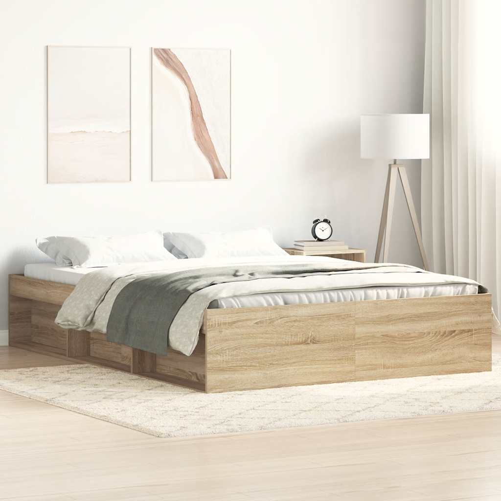 Bed Frame without Mattress Sonoma Oak 120x200 cm