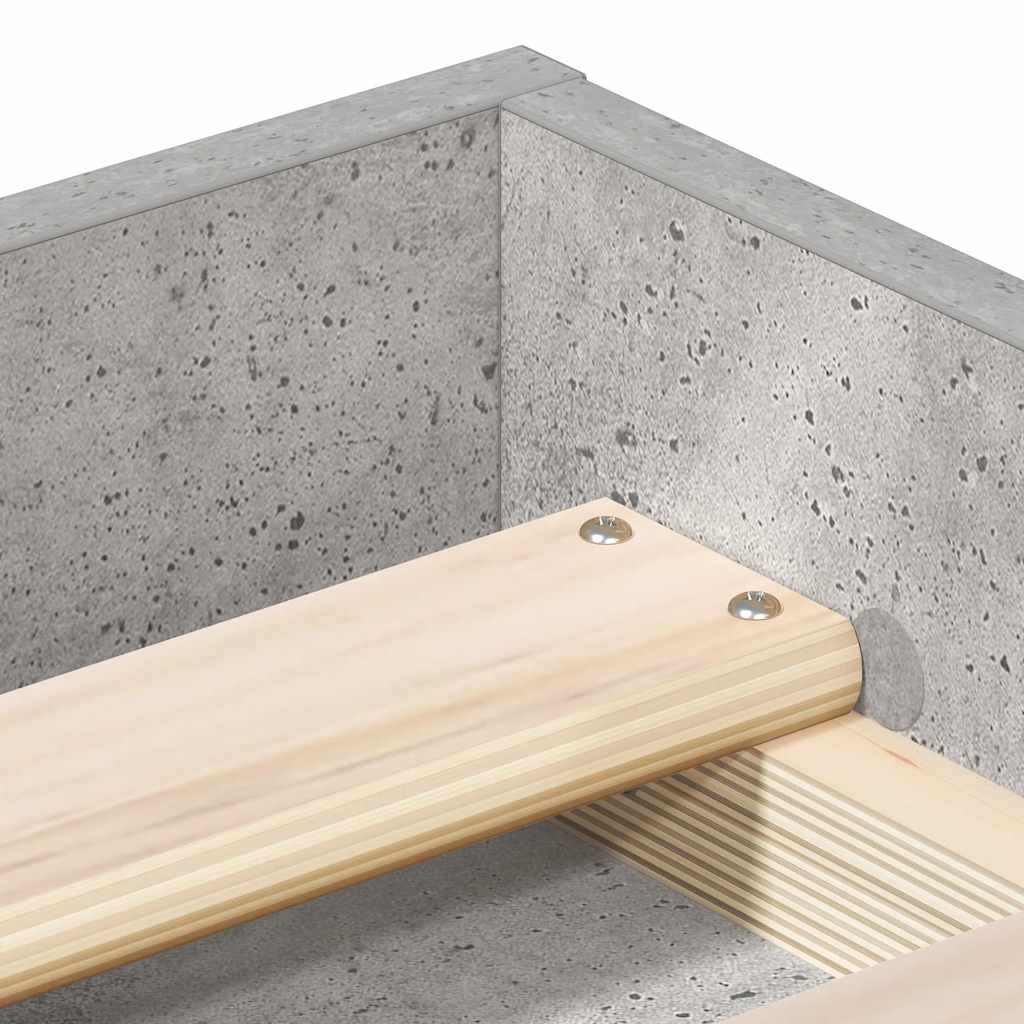 Bed Frame without Mattress Concrete Grey 120x200 cm