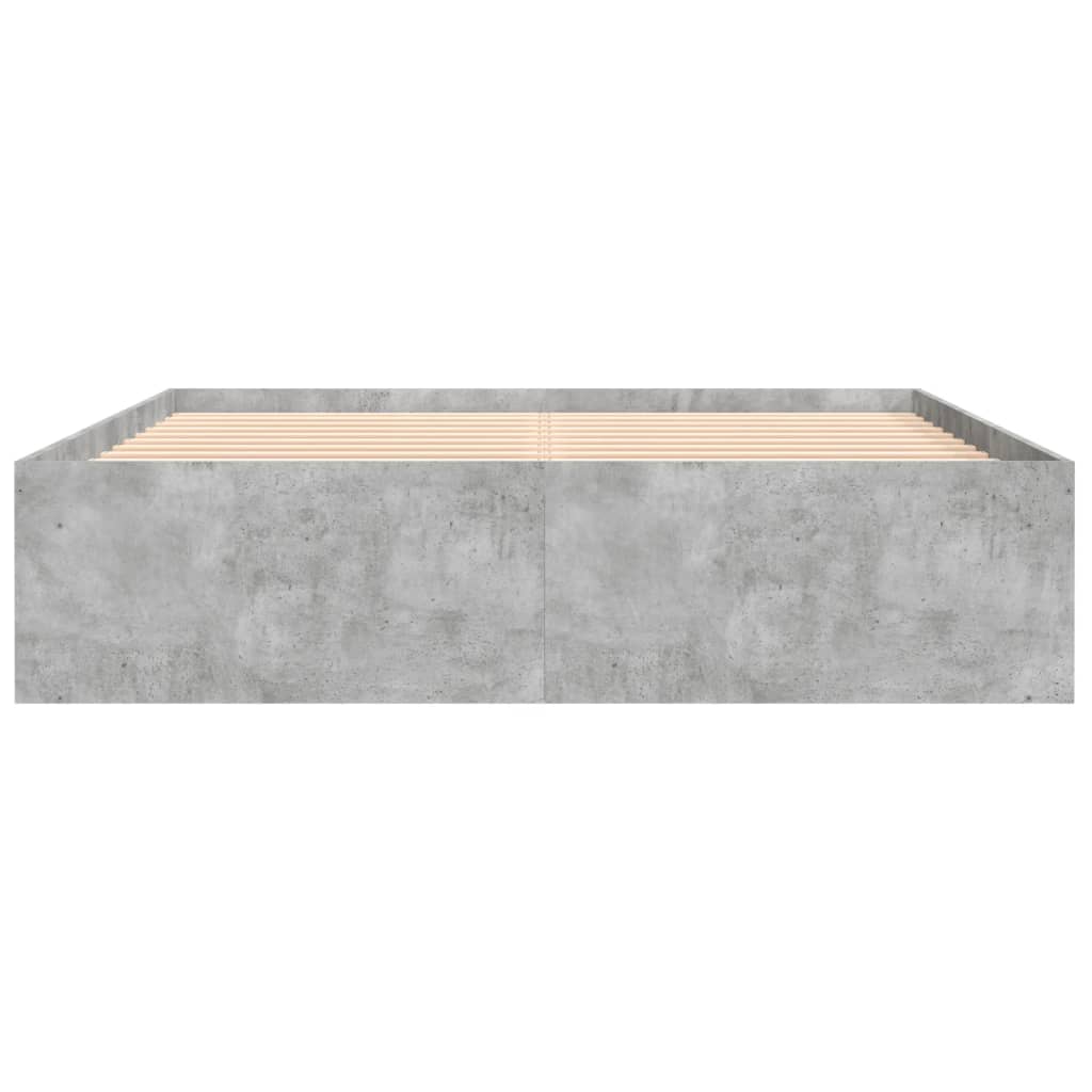 Bed Frame without Mattress Concrete Grey 140x200 cm