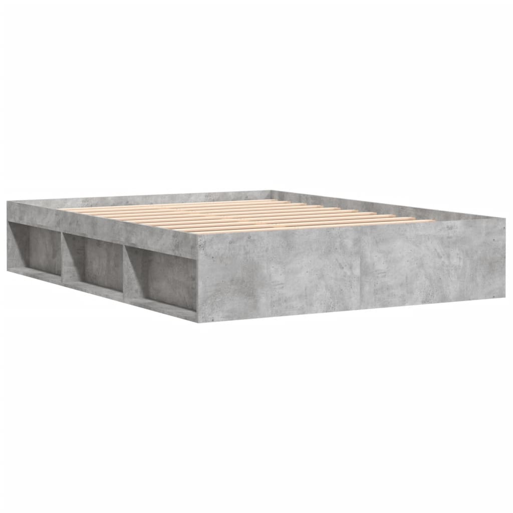 Bed Frame without Mattress Concrete Grey 140x200 cm