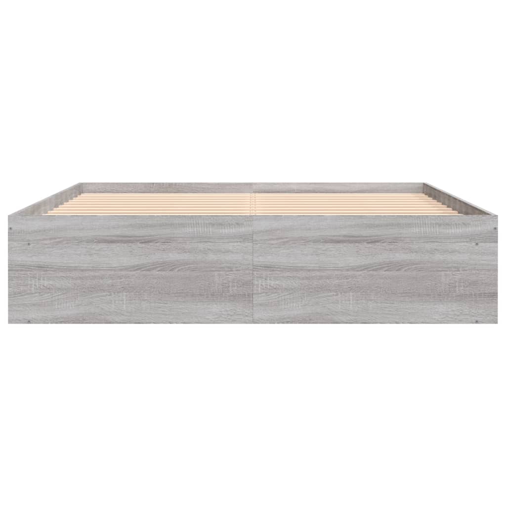 Bed Frame without Mattress Grey Sonoma 140x200 cm