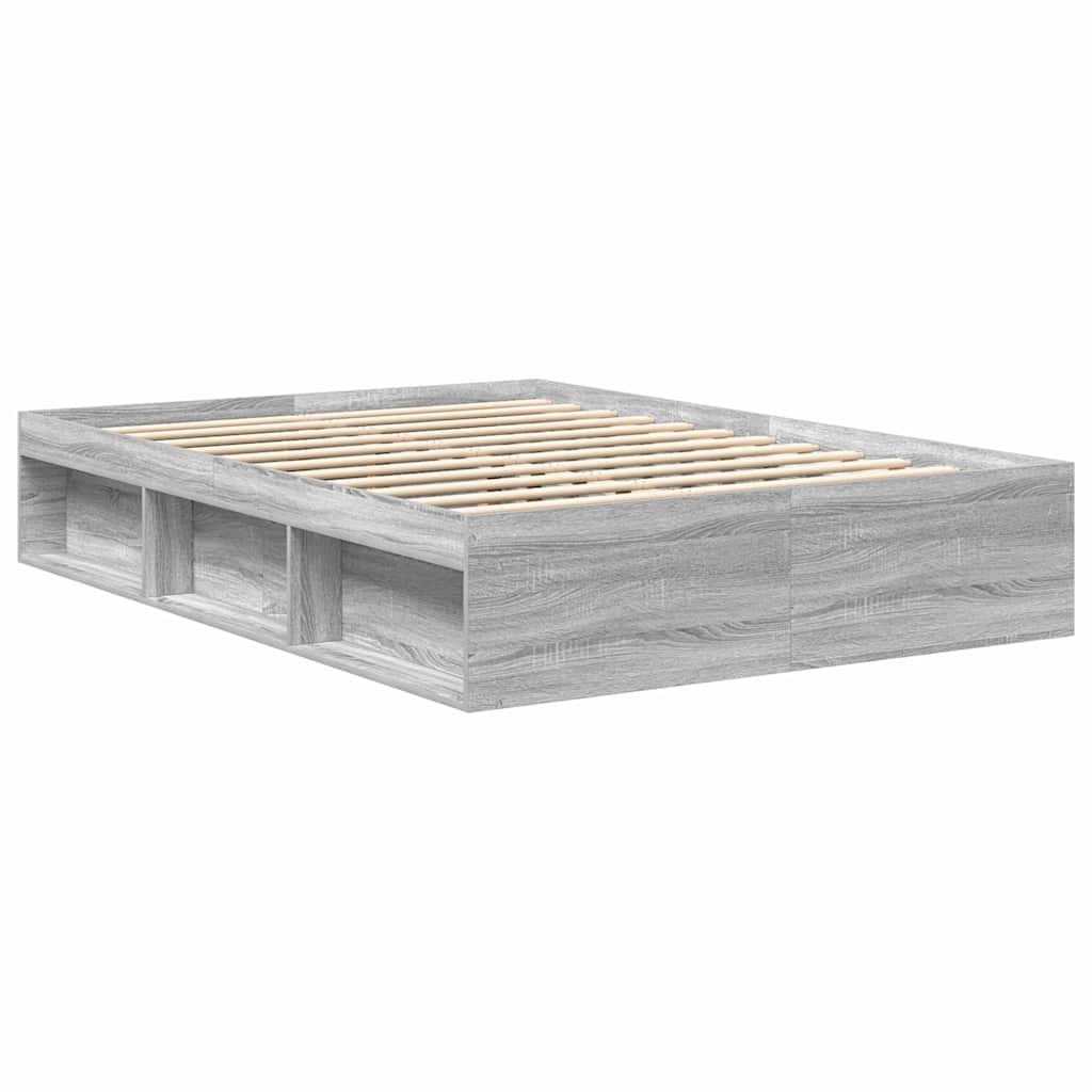 Bed Frame without Mattress Grey Sonoma 140x200 cm