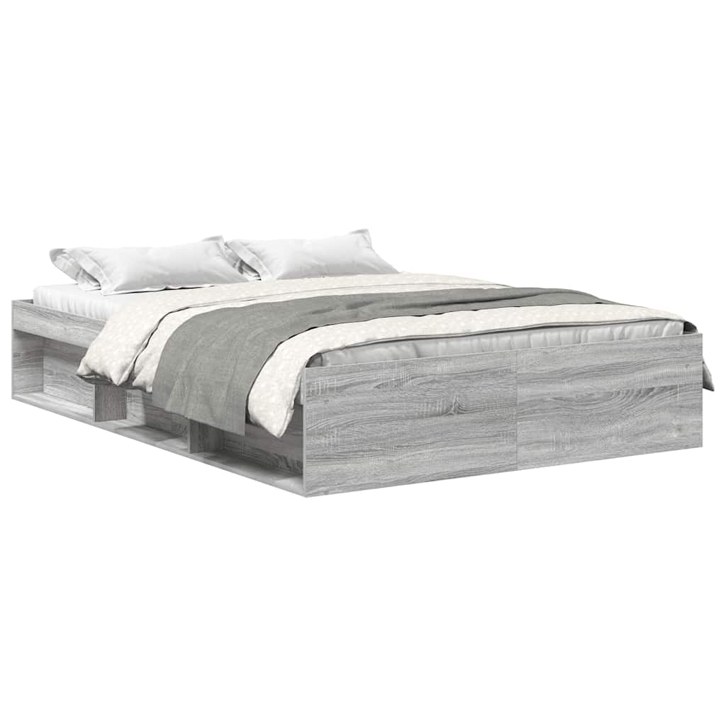 Bed Frame without Mattress Grey Sonoma 150x200 cm King Size King Size