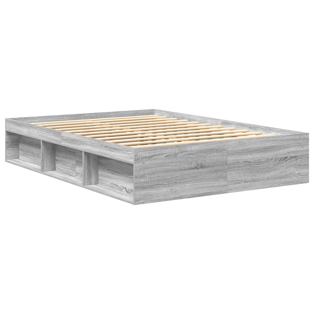 Bed Frame without Mattress Grey Sonoma 150x200 cm King Size King Size