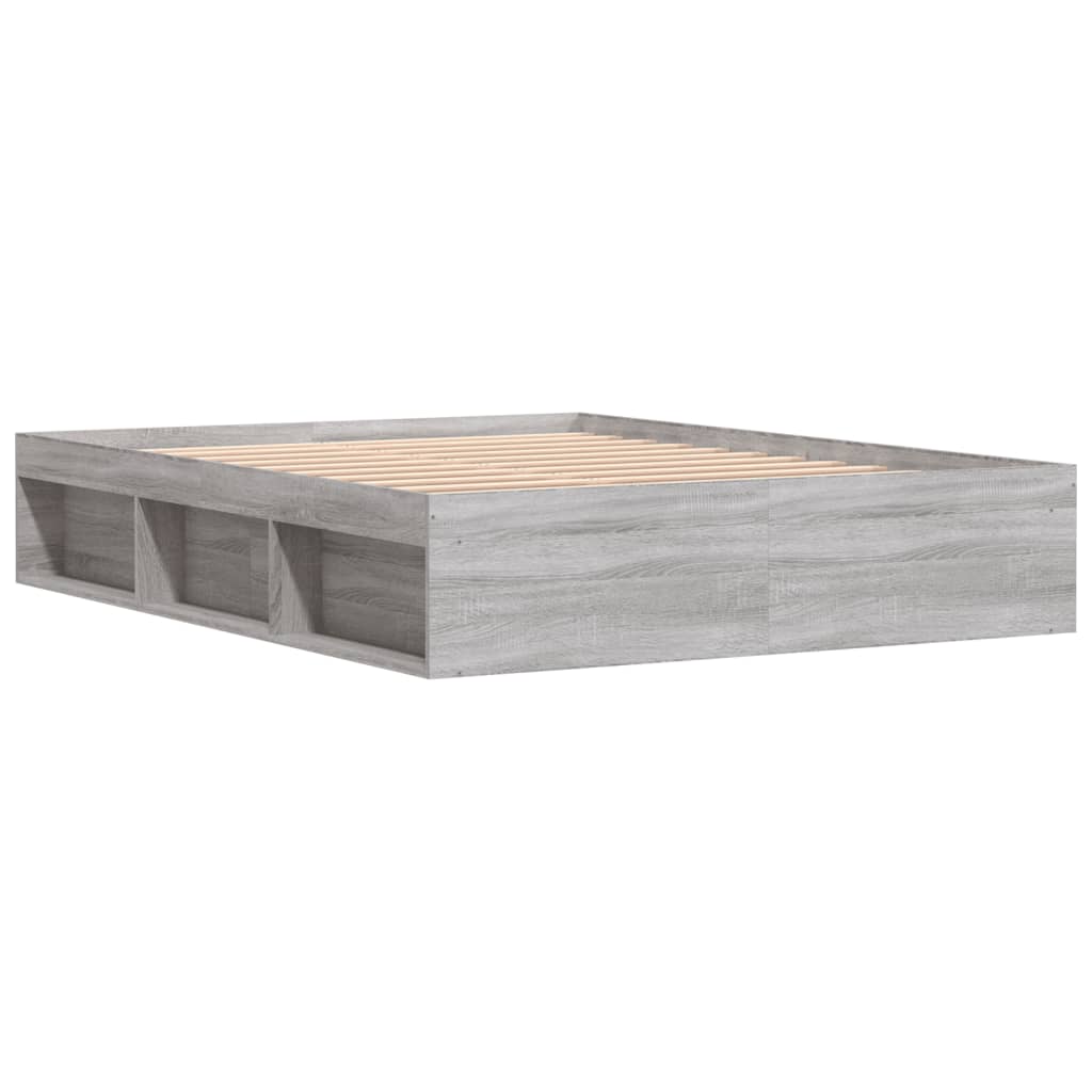 Bed Frame without Mattress Grey Sonoma 150x200 cm King Size King Size