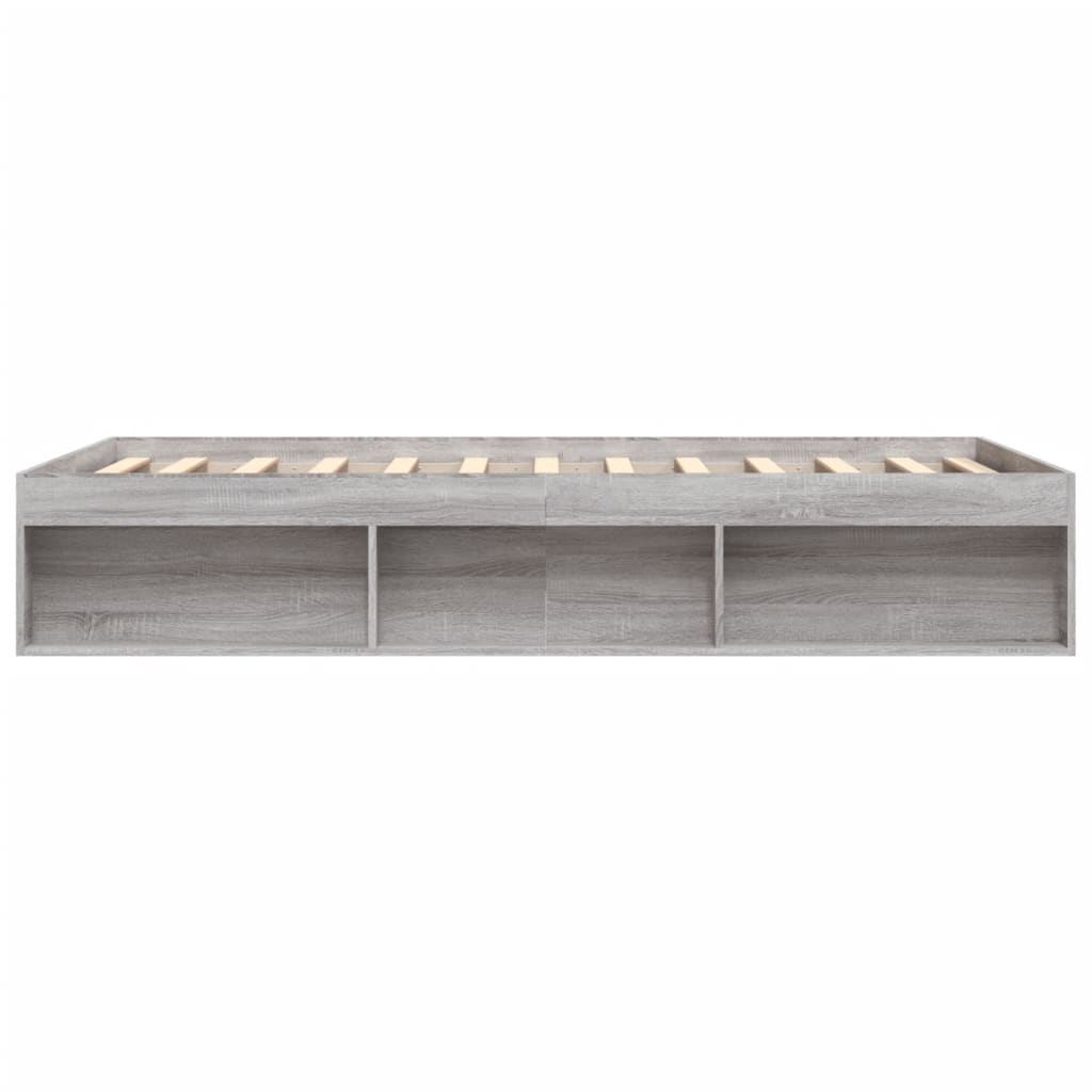 Bed Frame without Mattress Grey Sonoma 160x200 cm