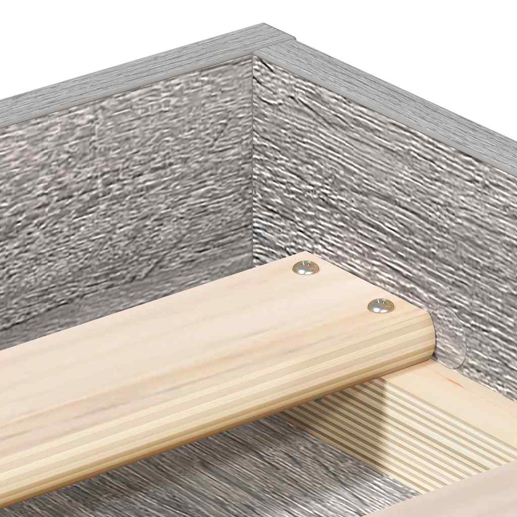 Bed Frame without Mattress Grey Sonoma 180x200 cm Super King Super King Size