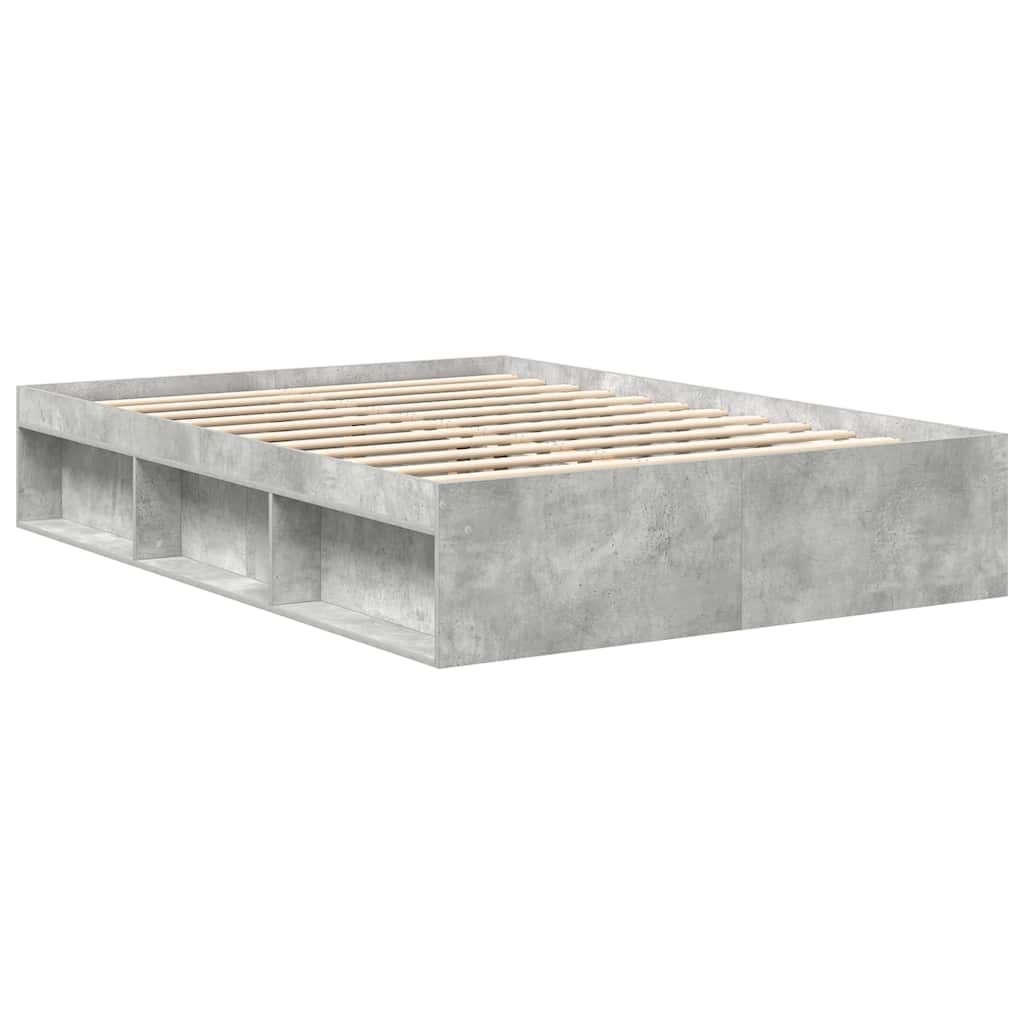 Bed Frame without Mattress Concrete Grey 120x190 cm Small Double Small Double