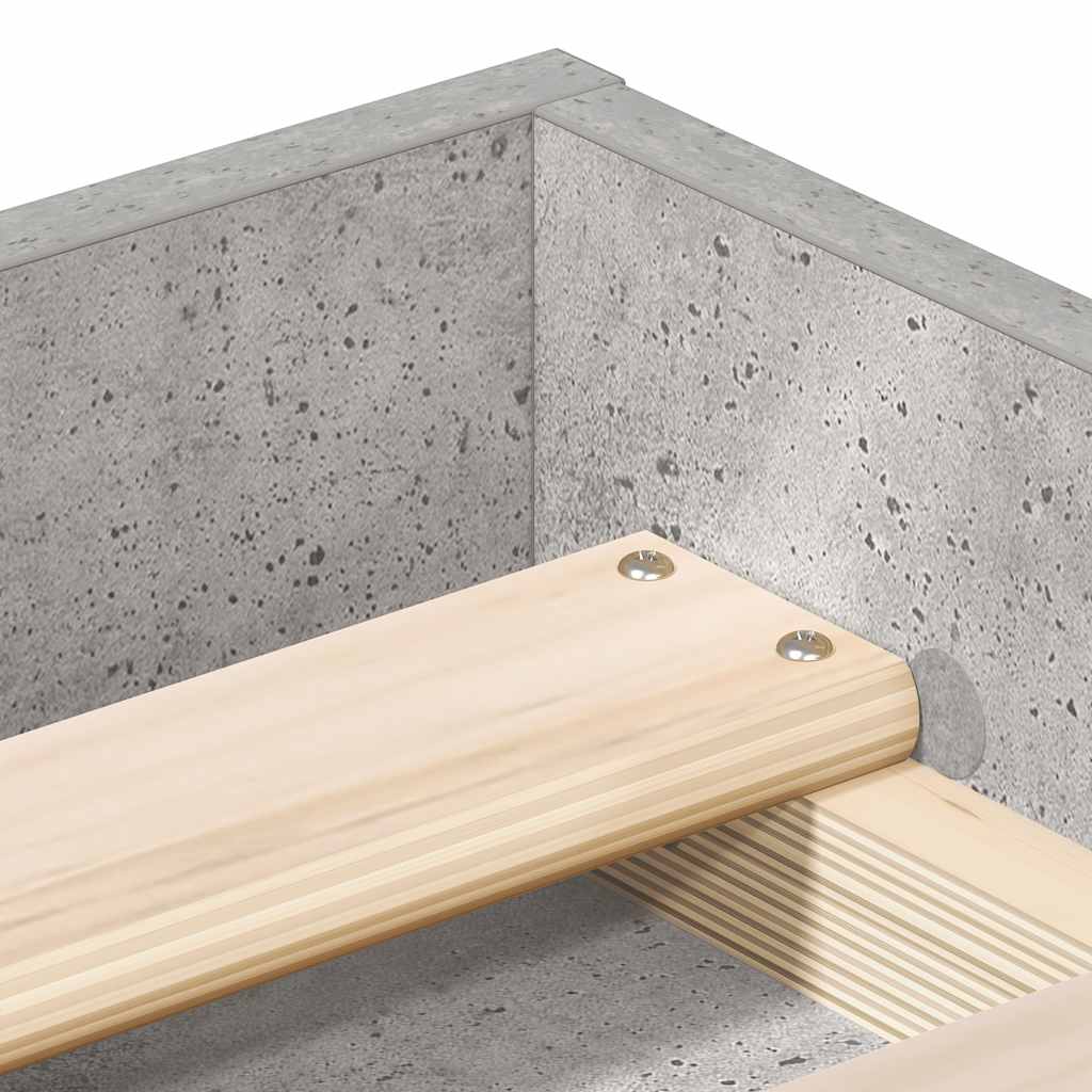 Bed Frame without Mattress Concrete Grey 120x190 cm Small Double Small Double