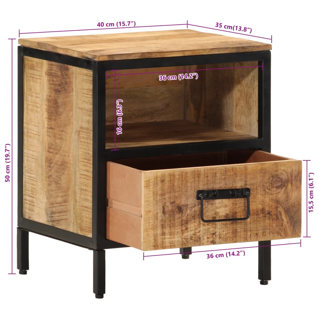 Bedside Cabinet 40x35x50 cm Solid Wood Mango