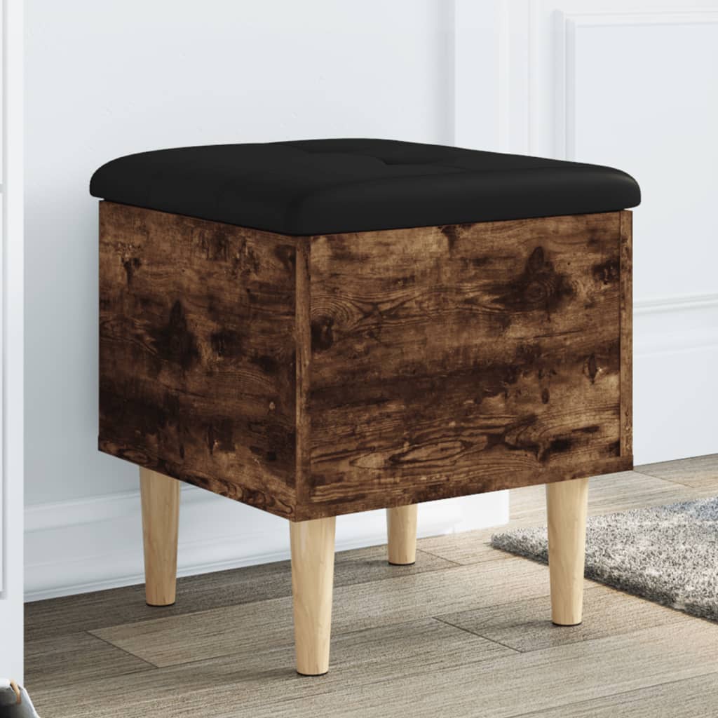 Storage Bench Smoked Oak 42x42x46 cm Engineered Wood