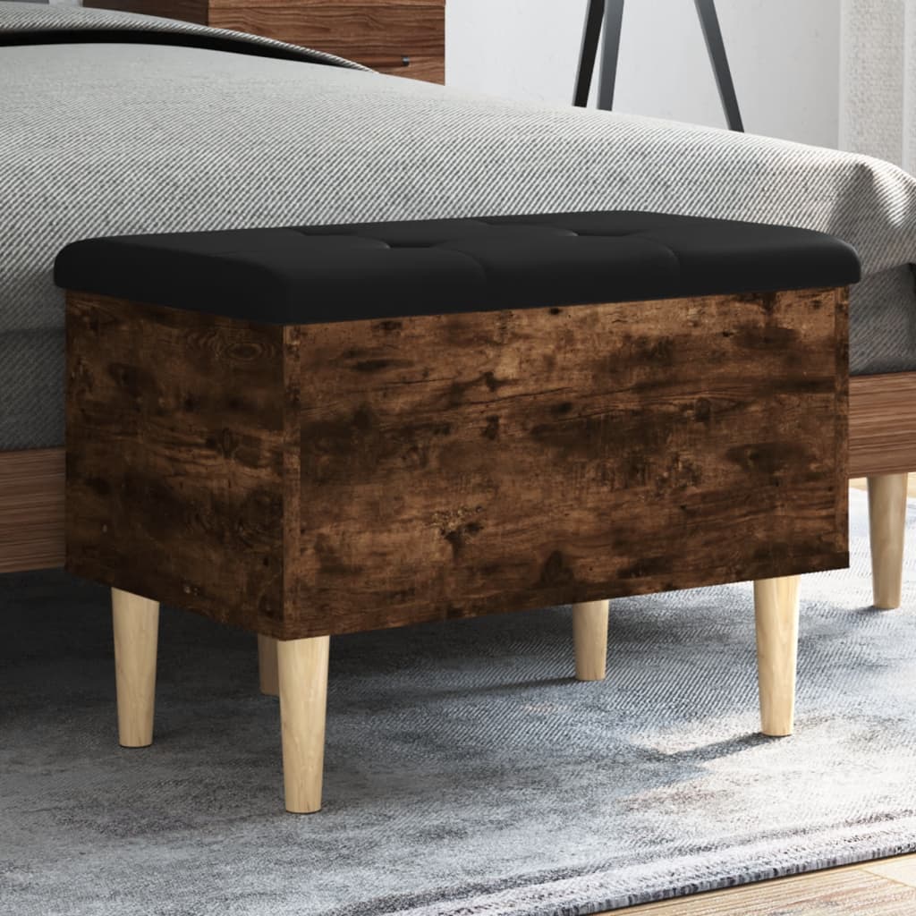 Storage Bench Smoked Oak 62x42x46 cm Engineered Wood