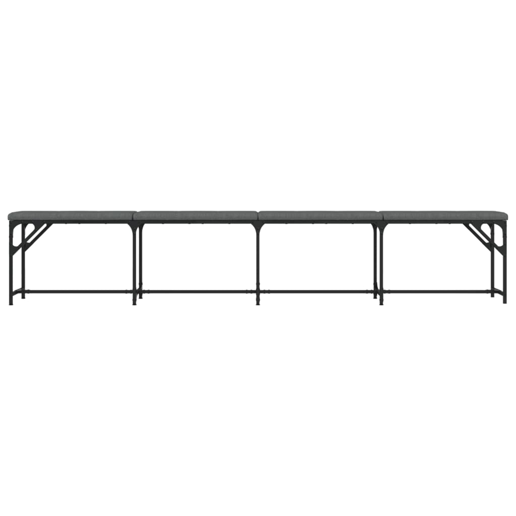 Dining Bench Dark Grey 248x32x45 cm Steel and Fabric