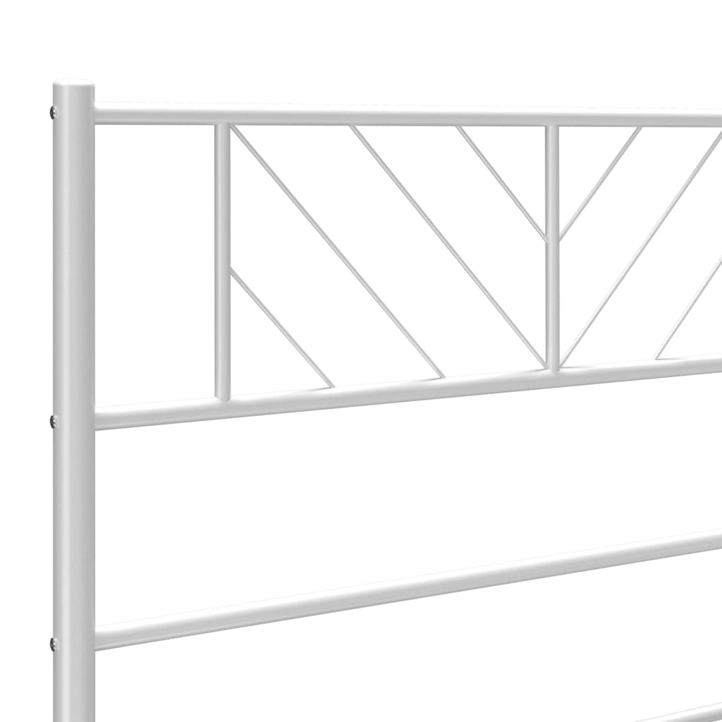 Metal Bed Frame without Mattress with Headboard White 90x200cm