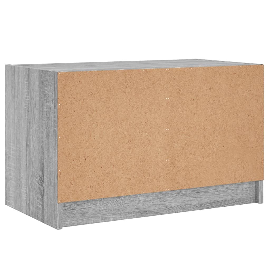 TV Cabinet with Glass Doors Grey Sonoma 68x37x42 cm