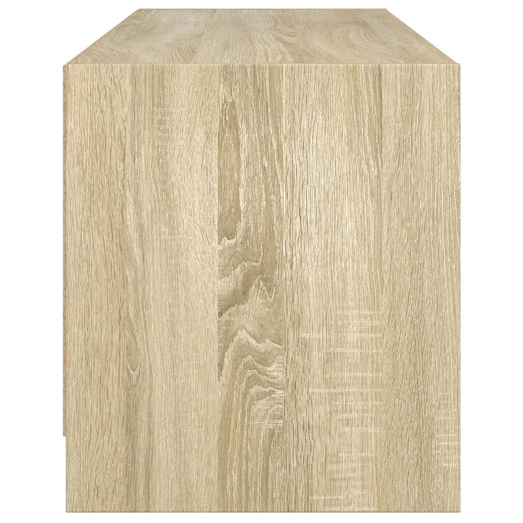 TV Cabinet with Glass Doors Sonoma Oak 102x37x42 cm