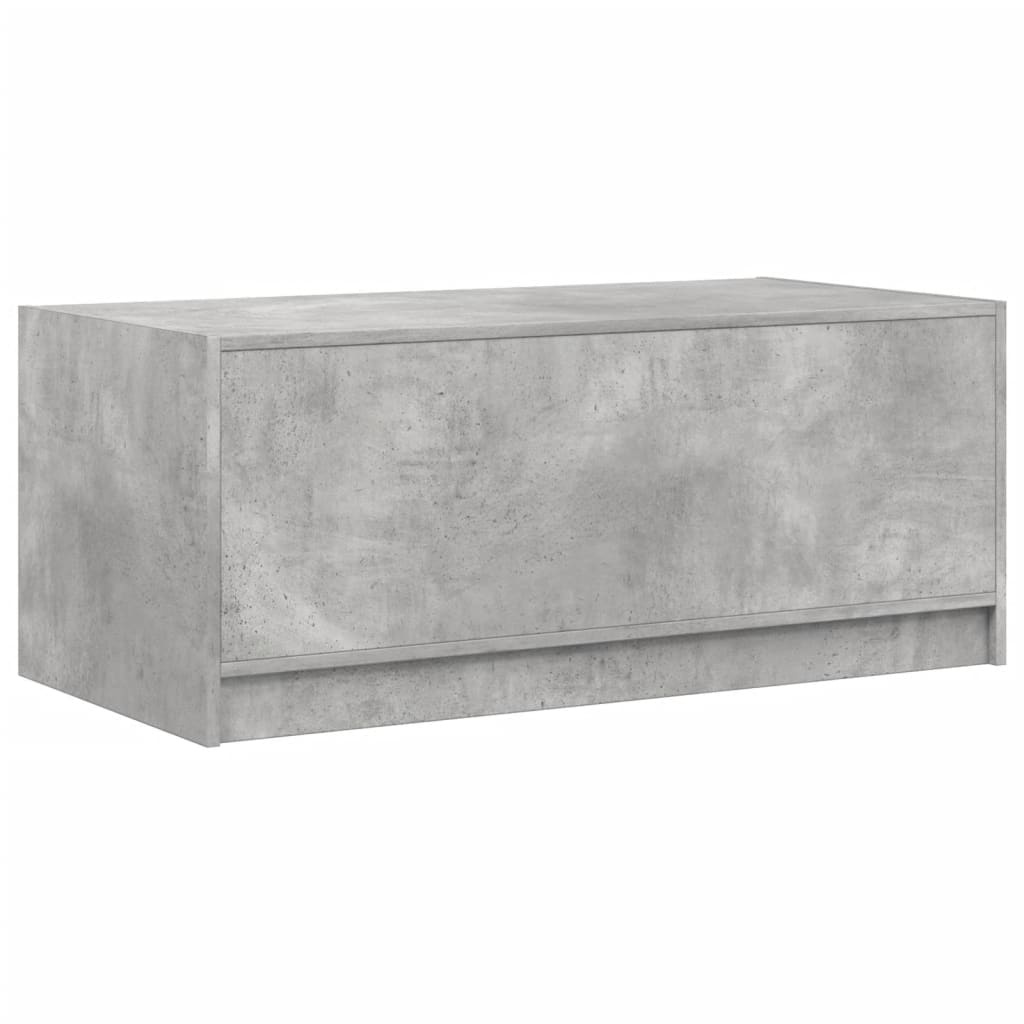 Coffee Table with Glass Doors Concrete Grey 102x50x42 cm
