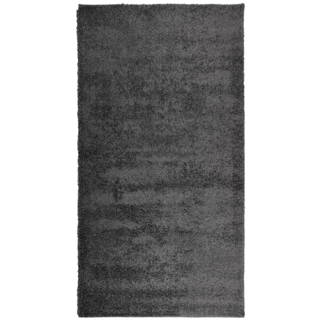 Shaggy Rug PAMPLONA High Pile Modern Anthracite 80x150 cm