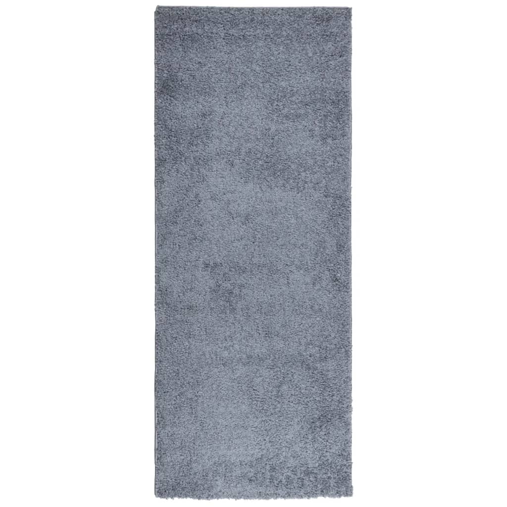 Shaggy Rug PAMPLONA High Pile Modern Blue 80x200 cm