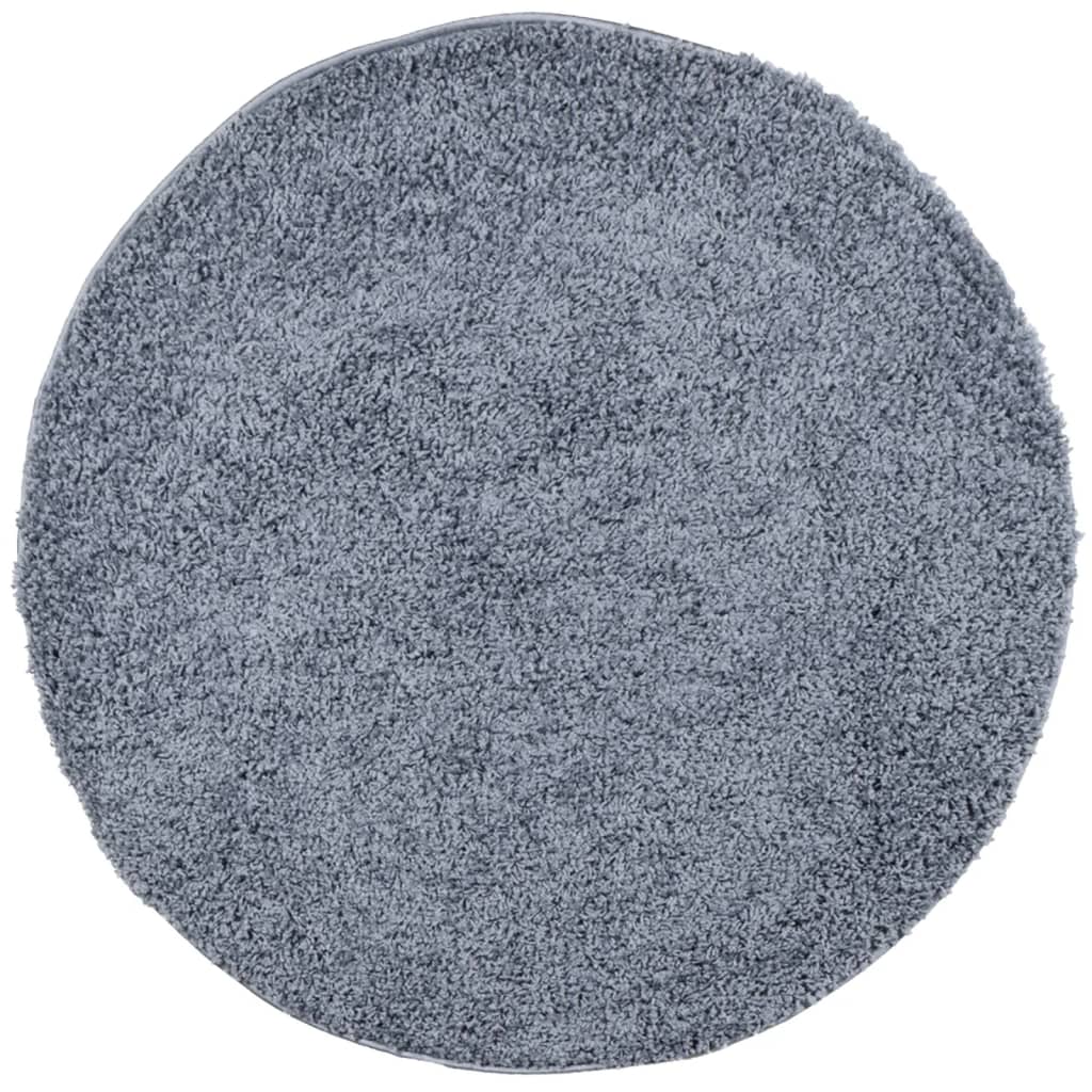 Shaggy Rug PAMPLONA High Pile Modern Blue Ø 80 cm