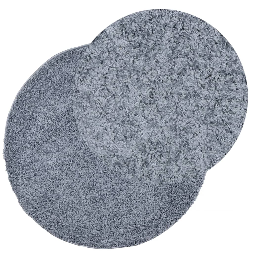 Shaggy Rug PAMPLONA High Pile Modern Blue Ø 80 cm