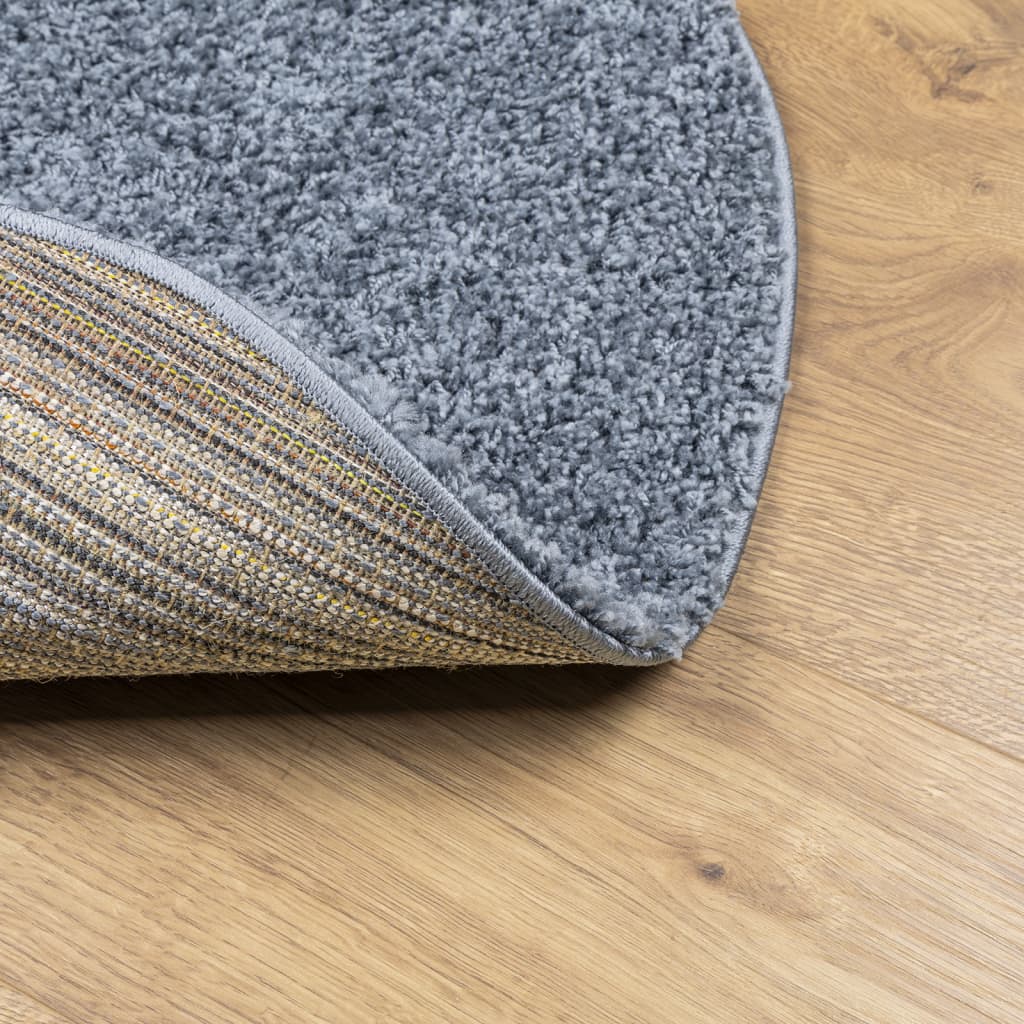 Shaggy Rug PAMPLONA High Pile Modern Blue Ø 80 cm