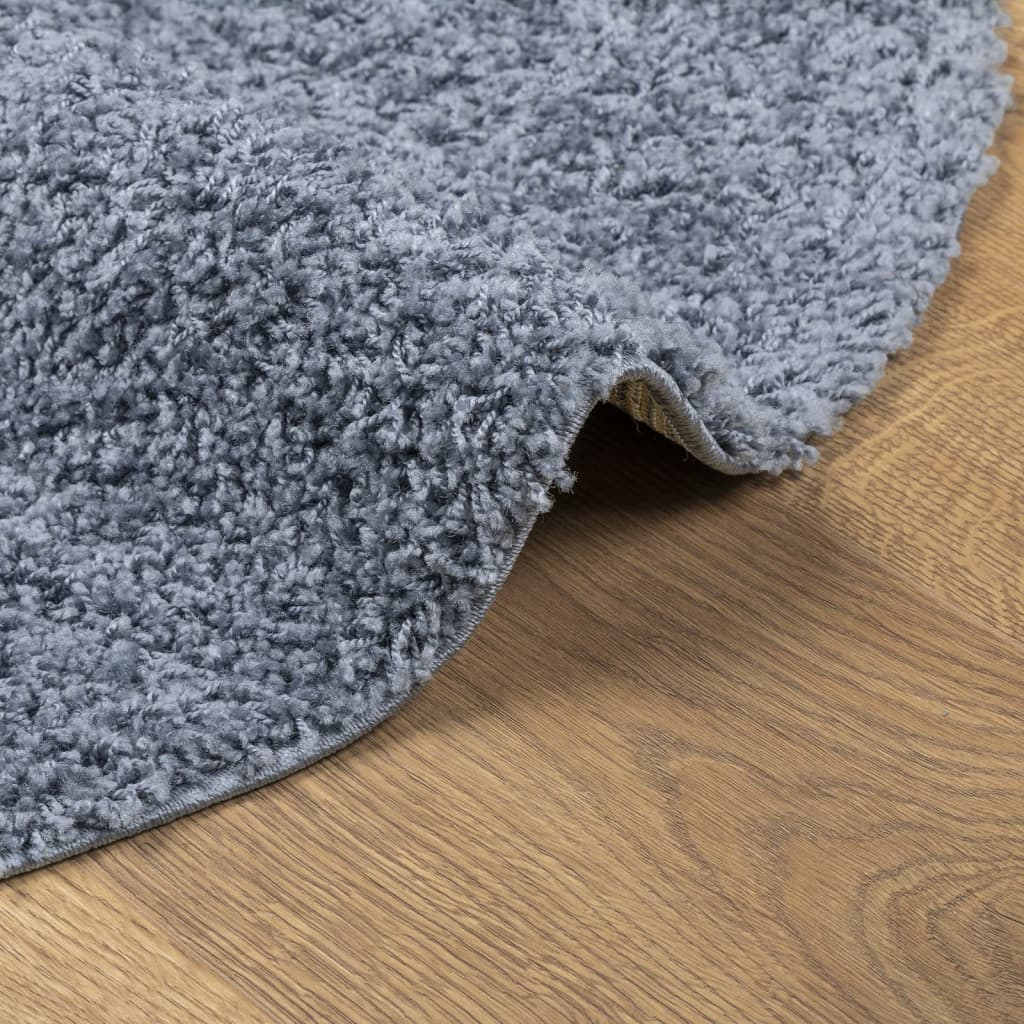 Shaggy Rug PAMPLONA High Pile Modern Blue Ø 80 cm
