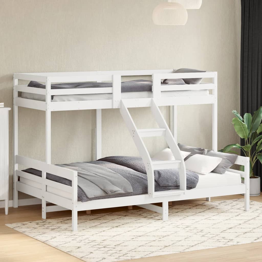 Bunk Bed without Mattress 80x200/140x200 cm White Solid Wood