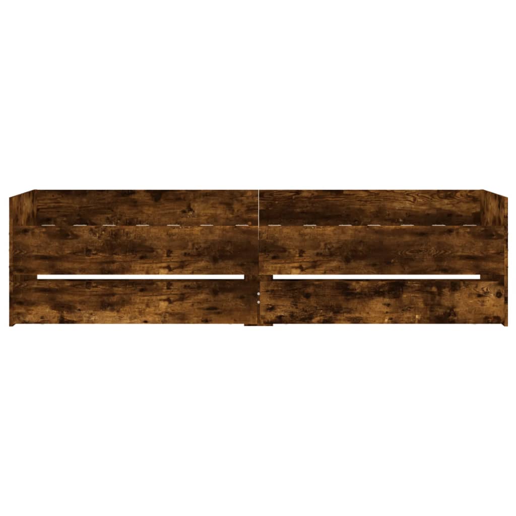 Bed Frame with Drawers without Mattress Smoked Oak 90x200 cm