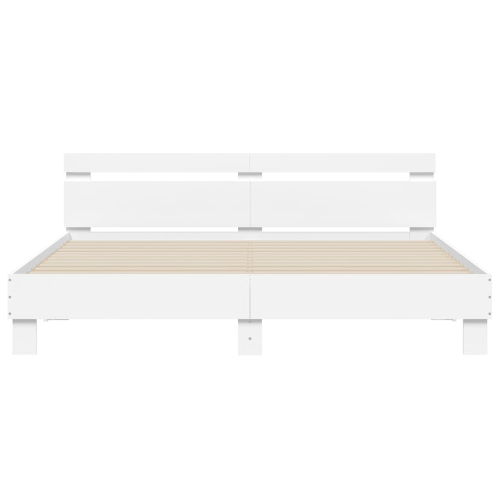Bed Frame without Mattress White 180x200 cm Super King