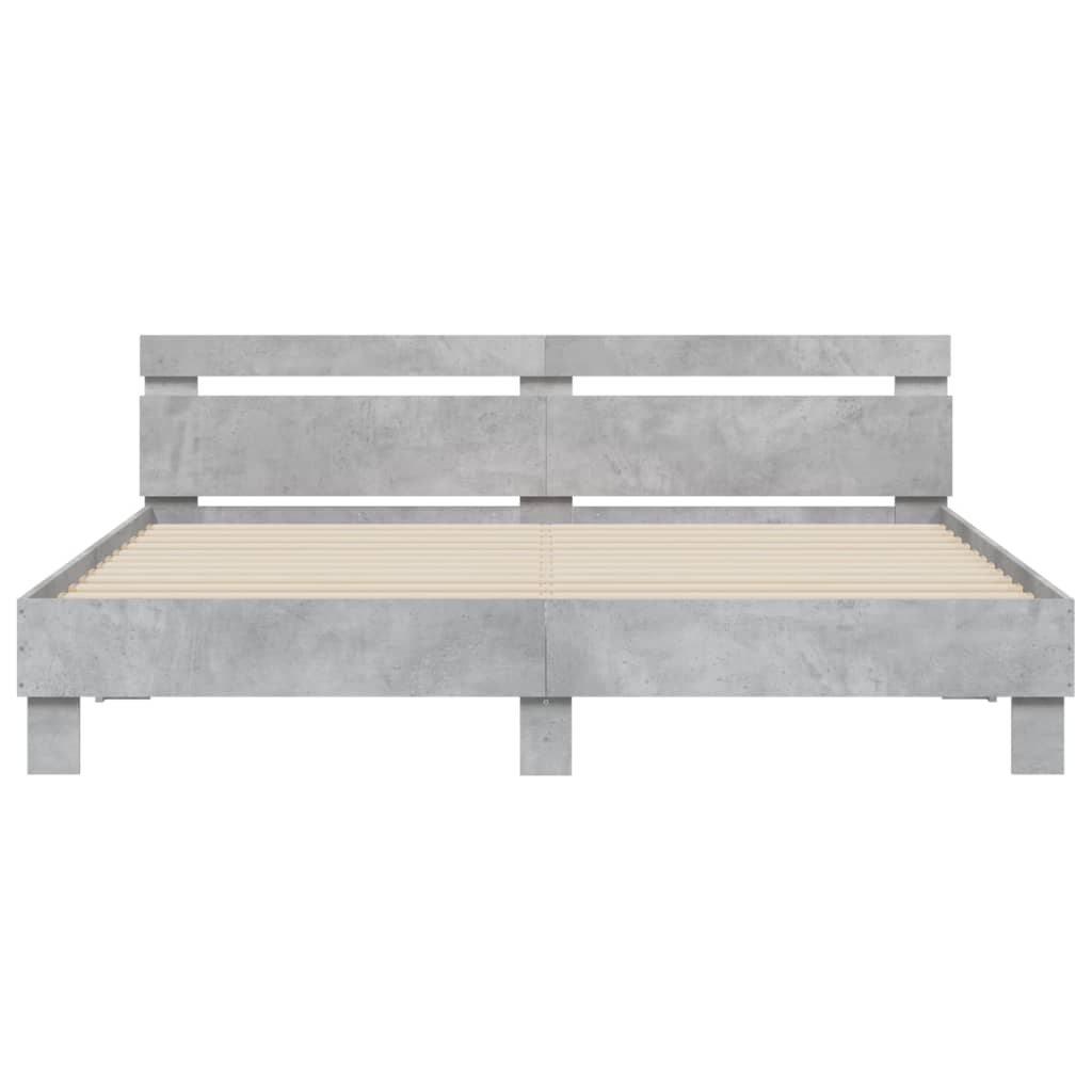 Bed Frame without Mattress Concrete Grey 180x200 cm Super King