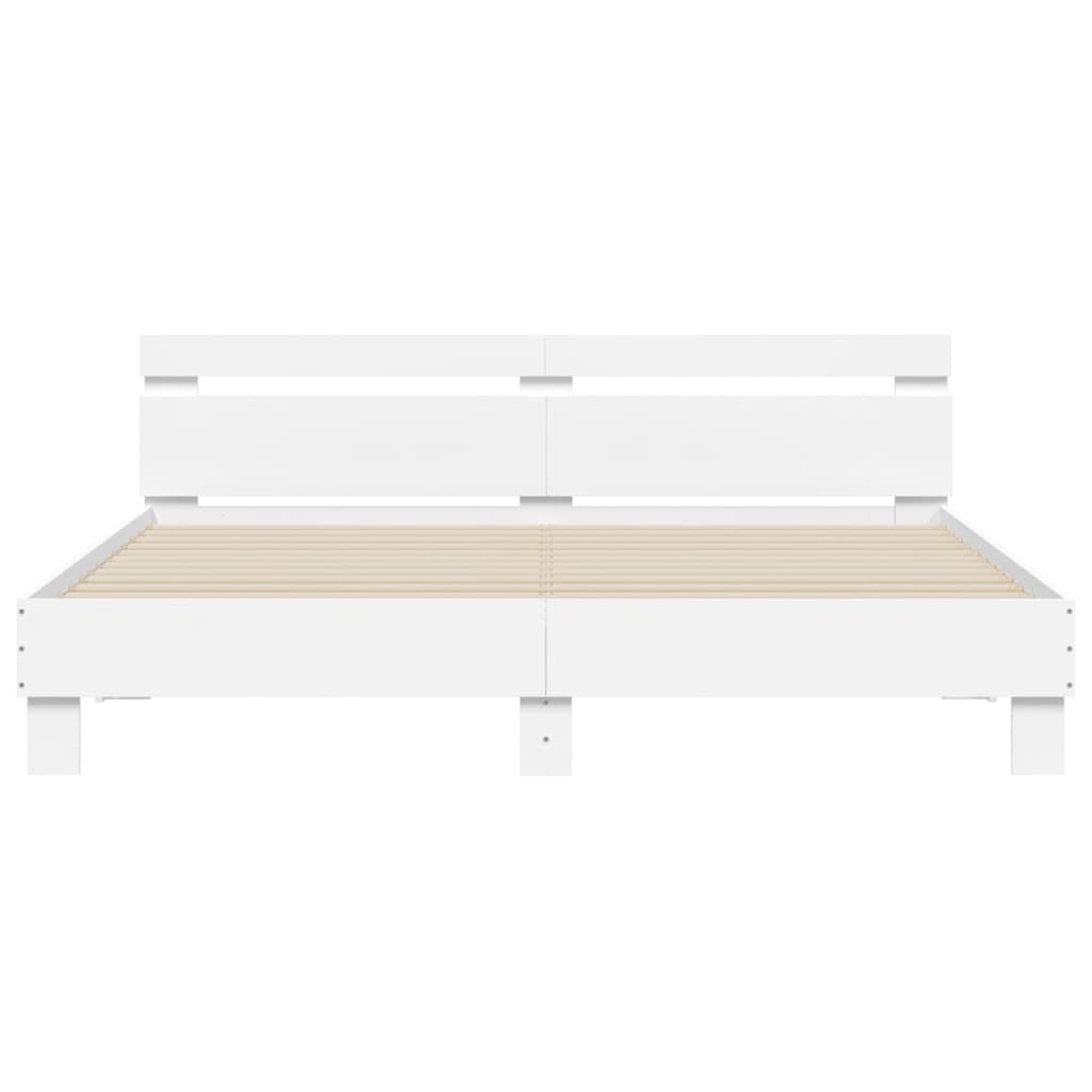 Bed Frame without Mattress White 160x200 cm